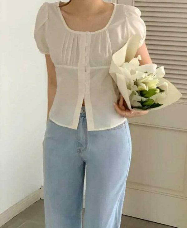 Y2K Streetwear White Chic Blouse