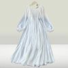 Y2K Streetwear White Chiffon Smocked Off-Shoulder Maxi Dress