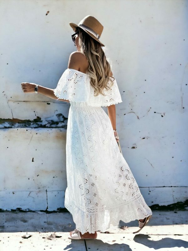 Y2K Streetwear White Maxi Dress | Trendy Boho Chic Beach Cover-Up | Summer Party Outfit