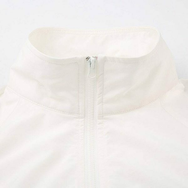 Y2K Streetwear White Zip-Up Jacket Women's Loose Cropped Outerwear