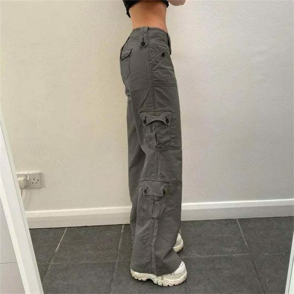 Y2K Streetwear Wide Leg Cargo Pants for Women