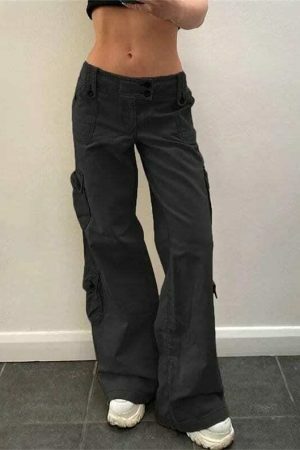 Y2K Streetwear Wide Leg Cargo Pants for Women