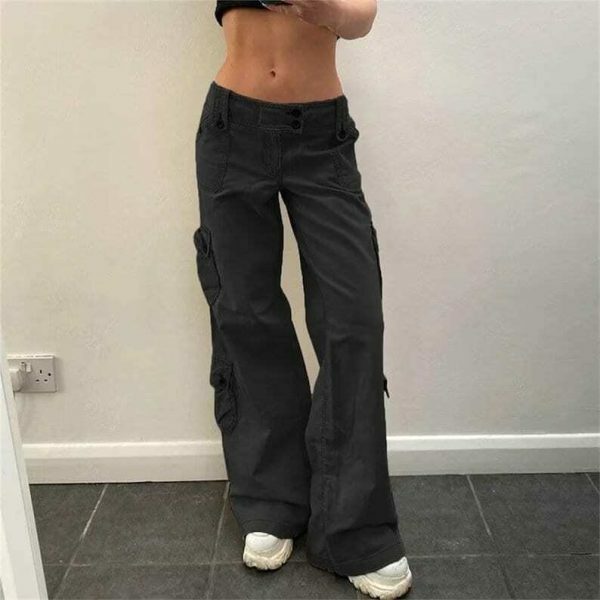 Y2K Streetwear Wide Leg Cargo Pants for Women