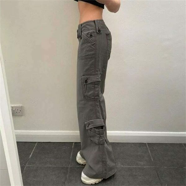 Y2K Streetwear Wide Leg Cargo Pants for Women