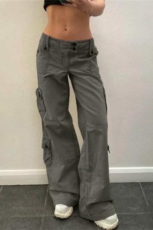 Y2K Streetwear Wide Leg Cargo Pants for Women