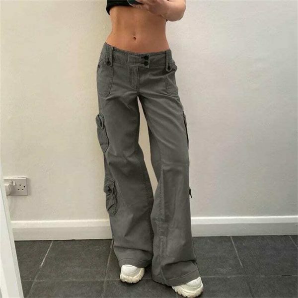 Y2K Streetwear Wide Leg Cargo Pants for Women