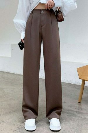 Y2K Streetwear Wide Leg High Waist Floor-Length Trousers