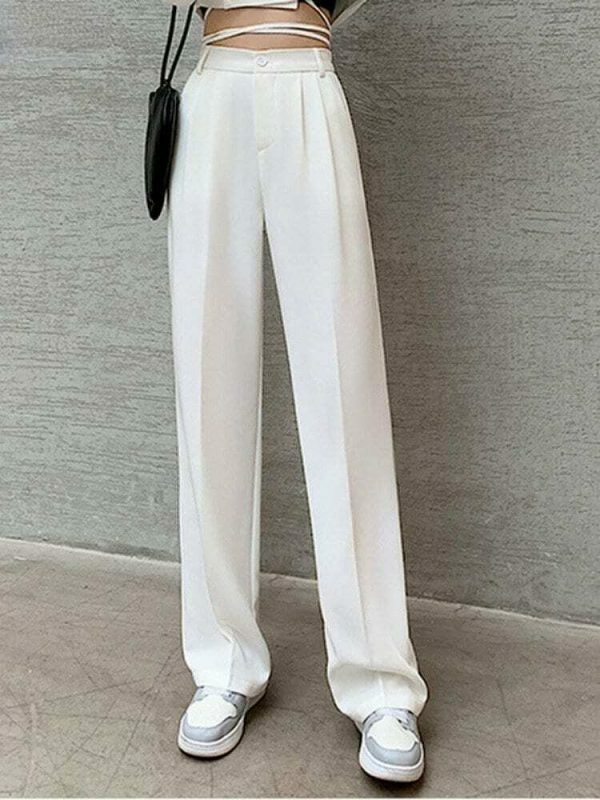 Y2K Streetwear Wide Leg High Waist Floor-Length Trousers