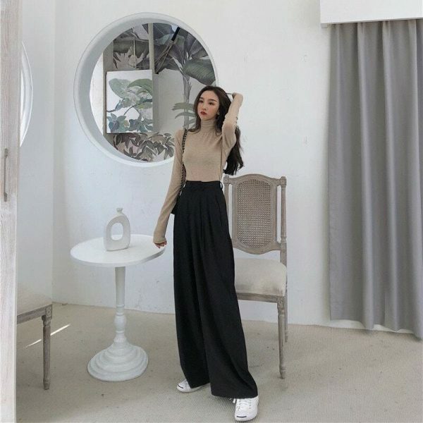 Y2K Streetwear Wide Leg Straight Suit Pants