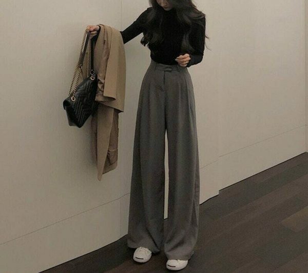 Y2K Streetwear Wide Leg Straight Suit Pants