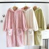 Y2K Streetwear Women's Cotton Hooded Robe with Cartoon Print