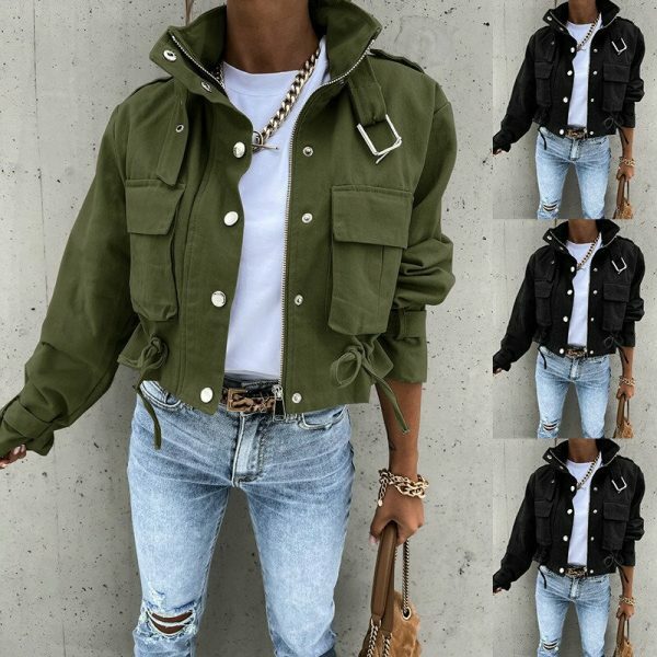 Y2K Streetwear Women's Long Sleeve Motorcycle Jacket - Fashionable Coats & Tops