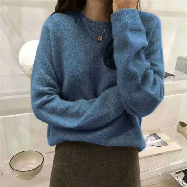 Y2K Streetwear Women's Loose Knitted Sweater Warm Fall Knitwear