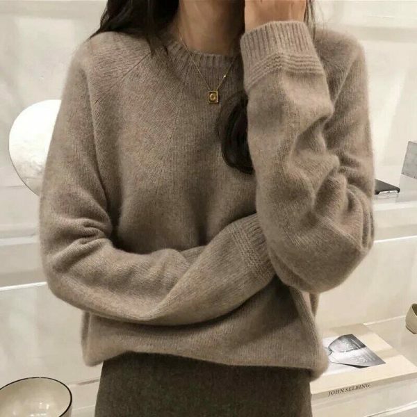 Y2K Streetwear Women's Loose Knitted Sweater Warm Fall Knitwear