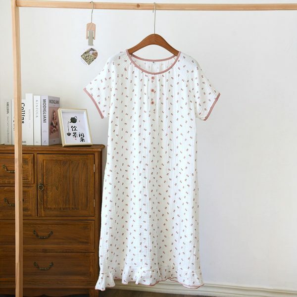 Y2K Streetwear Women's Summer Cotton Nightgown Dress