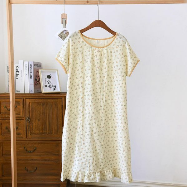 Y2K Streetwear Women's Summer Cotton Nightgown Dress