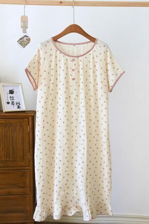 Y2K Streetwear Women's Summer Cotton Nightgown Dress