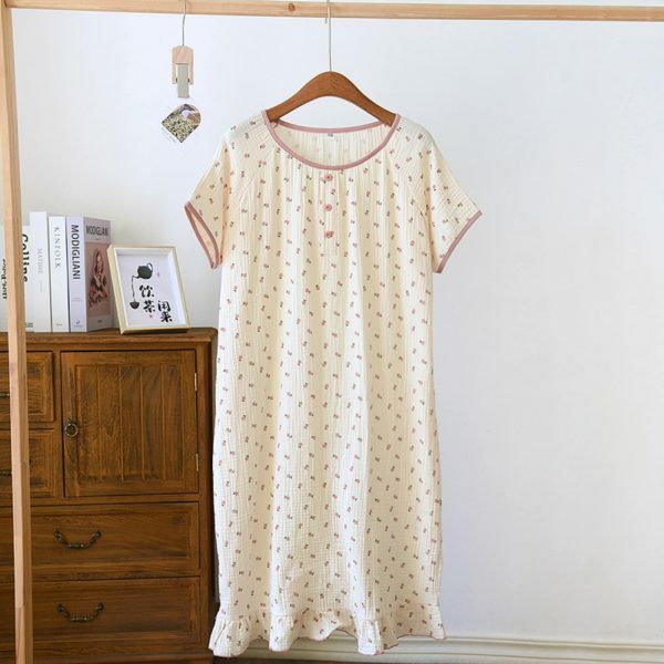 Y2K Streetwear Women's Summer Cotton Nightgown Dress