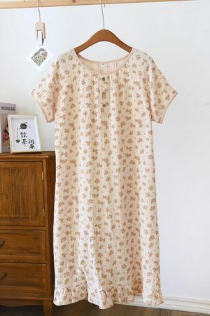 Y2K Streetwear Women's Summer Cotton Nightgown Dress