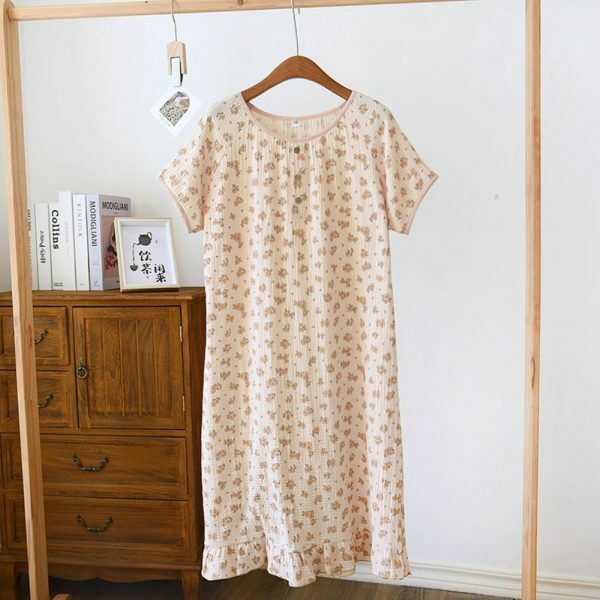 Y2K Streetwear Women's Summer Cotton Nightgown Dress