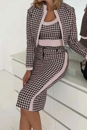 Y2K Streetwear Women's Two-Piece Dress & Jacket Set