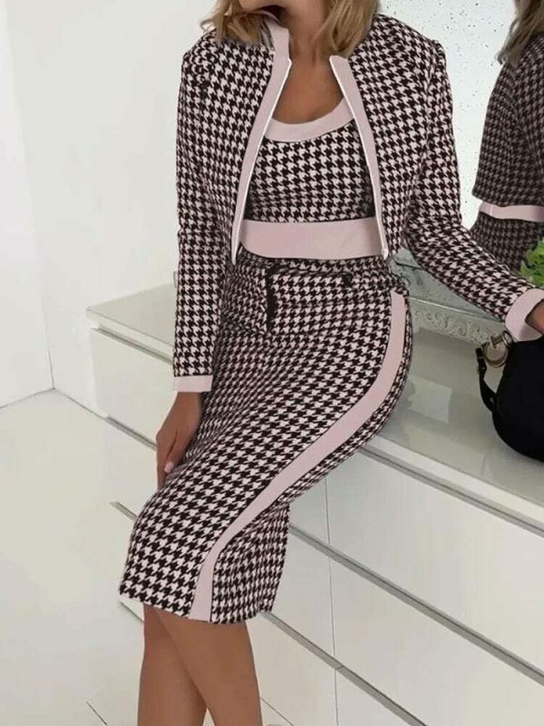 Y2K Streetwear Women's Two-Piece Dress & Jacket Set