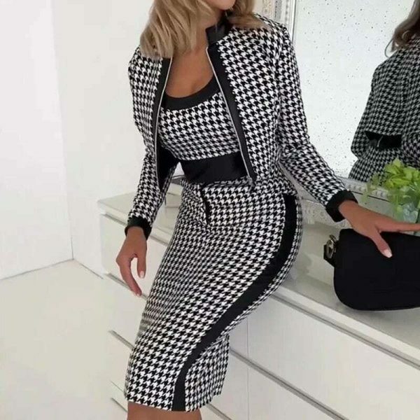 Y2K Streetwear Women's Two-Piece Dress & Jacket Set