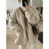 Y2K Streetwear Woolen Oversize Coat for Women, Casual Thick Parkas, Winter Long Wool Top Coat