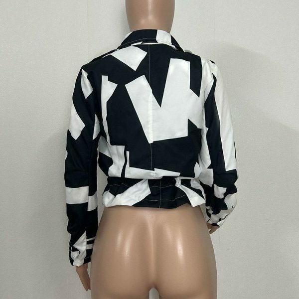 Y2K Streetwear Zip-Up Coat with Printed Design