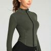 Y2K Streetwear Zip-up Yoga Top with Thumb Holes | Stretchy Long Sleeve Crop Top