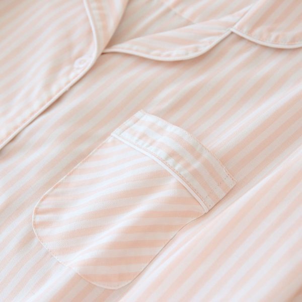 Y2K Striped Cotton Pajama Set for Couples - Long Sleeve Streetwear Fashion