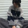 Y2K Striped Knit Pullover Sweater, Harajuku Style, Cozy and Stylish