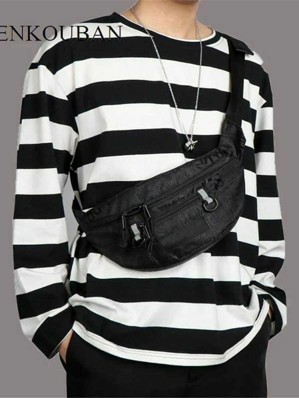 Y2K Striped Oversized Long Sleeve Punk Gothic Vintage Tee