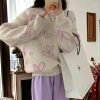 Y2K Style 3D Strawberry Cardigan Sweater for Women - White Streetwear Knit Coat