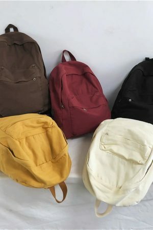 Y2K Style Canvas Backpack for Women - Large Capacity Streetwear Bag