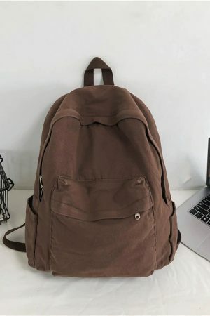 Y2K Style Canvas Backpack for Women - Large Capacity Streetwear Bag