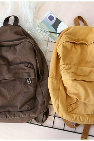 Y2K Style Canvas Backpack for Women - Large Capacity Streetwear Bag