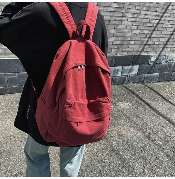 Y2K Style Canvas Backpack for Women - Large Capacity Streetwear Bag