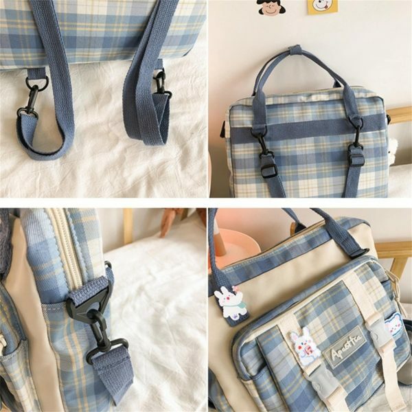 Y2K Style Canvas Backpack Shoulder Bag for Women - Streetwear Fashion Travel Tote - Korean Japanese Kawaii