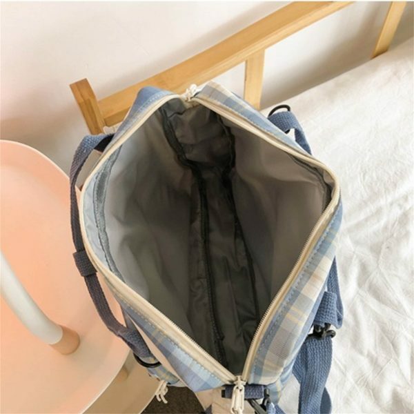 Y2K Style Canvas Backpack Shoulder Bag for Women - Streetwear Fashion Travel Tote - Korean Japanese Kawaii