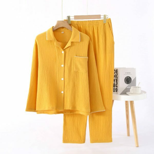 Y2K Style Crepe Cotton Pajama Set for Women, Loose Cut, Perfect for Home Relaxation, Ideal Gift for Her