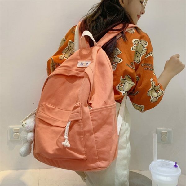 Y2K Style Japanese Korean Campus Backpack for Girls - Streetwear Canvas Student Bag for Travel and School - Mother's Day Gift