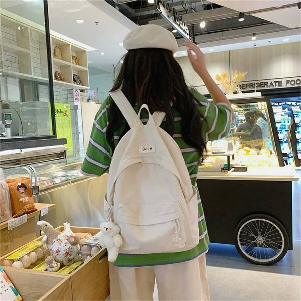 Y2K Style Japanese Korean Campus Backpack for Girls - Streetwear Canvas Student Bag for Travel and School - Mother's Day Gift