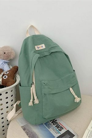 Y2K Style Japanese Korean Campus Backpack for Girls - Streetwear Canvas Student Bag for Travel and School - Mother's Day Gift