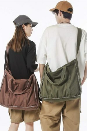 Y2K Style Japanese Shoulder Bag with Faux Fur Detail