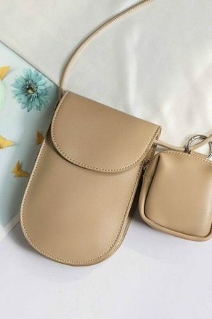 Y2K Style Leather Shoulder Bag with Crossbody Purse for Women