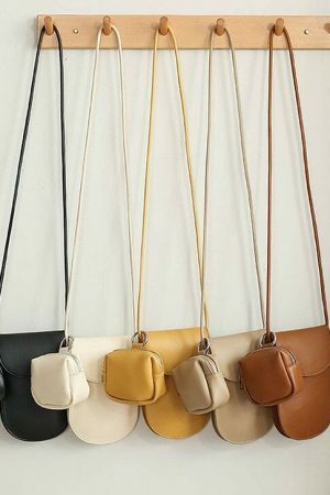 Y2K Style Leather Shoulder Bag with Crossbody Purse for Women