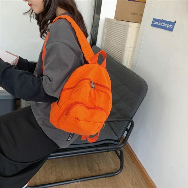 Y2K Style Mini Canvas Backpack for Women - Multi-Style Small Shoulder Bag in Solid Colors, Korean Fashion Gift for Her