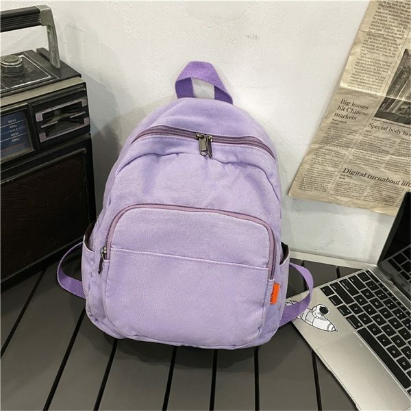 Y2K Style Mini Canvas Backpack for Women - Multi-Style Small Shoulder Bag in Solid Colors, Korean Fashion Gift for Her