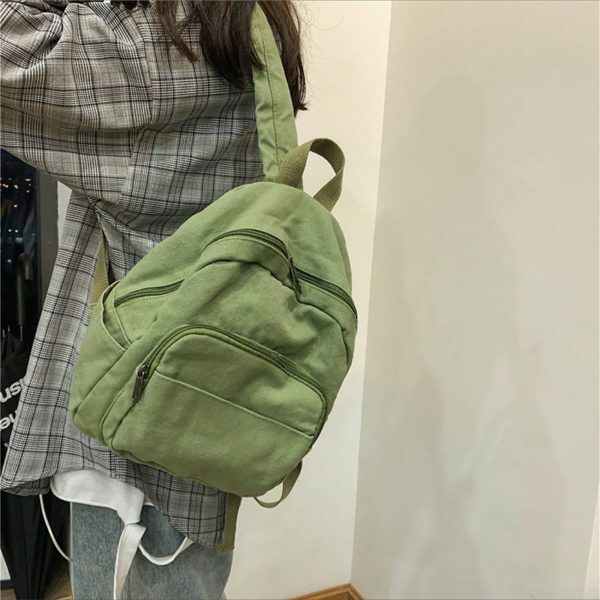 Y2K Style Mini Canvas Backpack for Women - Multi-Style Small Shoulder Bag in Solid Colors, Korean Fashion Gift for Her